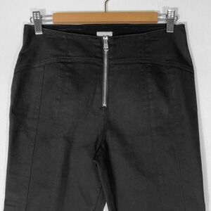 Cinq a Sept Loren Pants Womens 4 Black Tous Les Jours Exposed Zip Flare Trouser